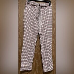 Women's Checkered Straight Leg Pants - Black and White